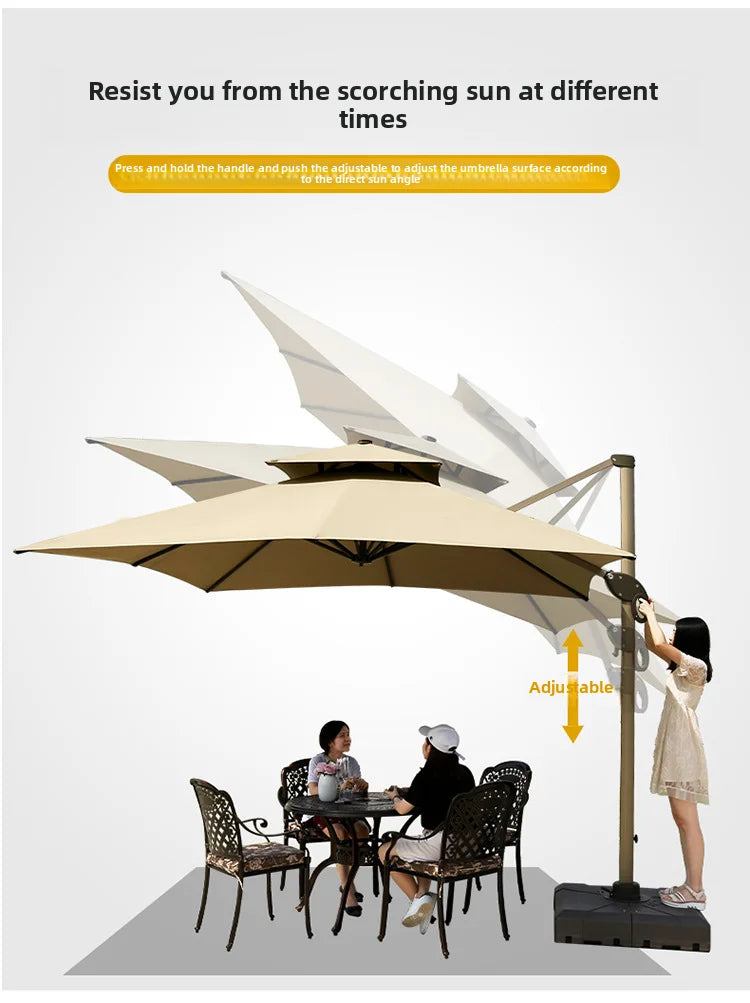 Outdoor Sun Umbrella, Cantilever, Courtyard Villa Courtyard Garden Sun Umbrella, Outdoor Umbrella, Customizable