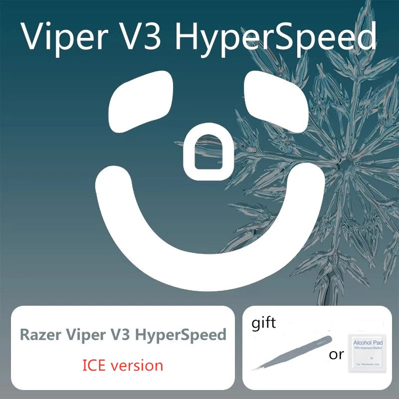 1 Set Ultraglide Mouse Skates For Razer Viper V3 HyperSpeed Brake Control Speed Mouse Feet ICE Version Mice Glides PTFE Feet