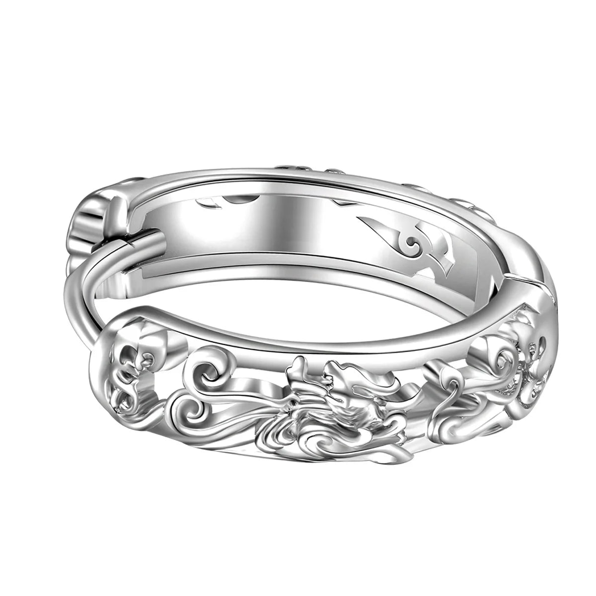 1 Pair Punk Hollow Dragon Carved Ear Buckle Earrings for Men/Women Black Color Hip Hop Street Popular Fashion Cool Ear Jewelry