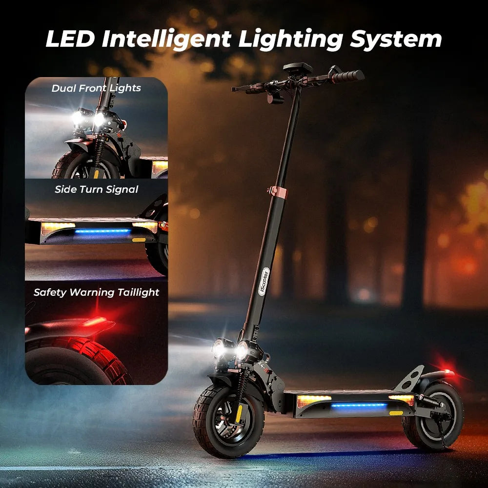 iScooter iX4 Electric Scooter 800W Motor Max Speed 45km/h 48V 15Ah Battery up to 40-45km Range App Control Body Warning Light