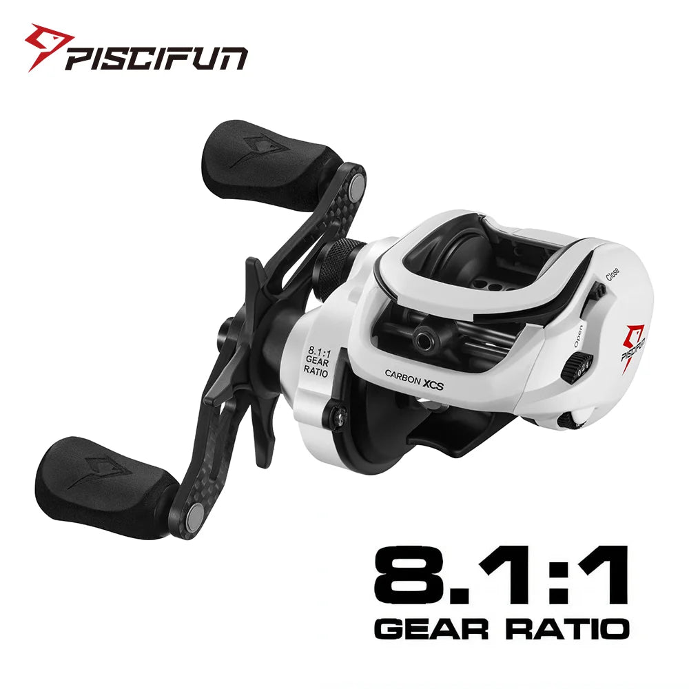 Piscifun Carbon XCS Baitcasting Reel 8kg Drag 156g Ultra-Light 8.1:1 Gear Ratio Dual Brake High-Speed Freshwater Fishing Reel