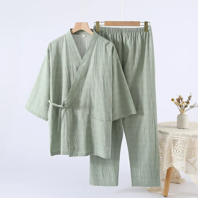 Women's Home Clothes Cotton Spring and Autumn Long Sleeved Long Pants Home Clothes Cardigan Simple Two-piece Pyjamas Set
