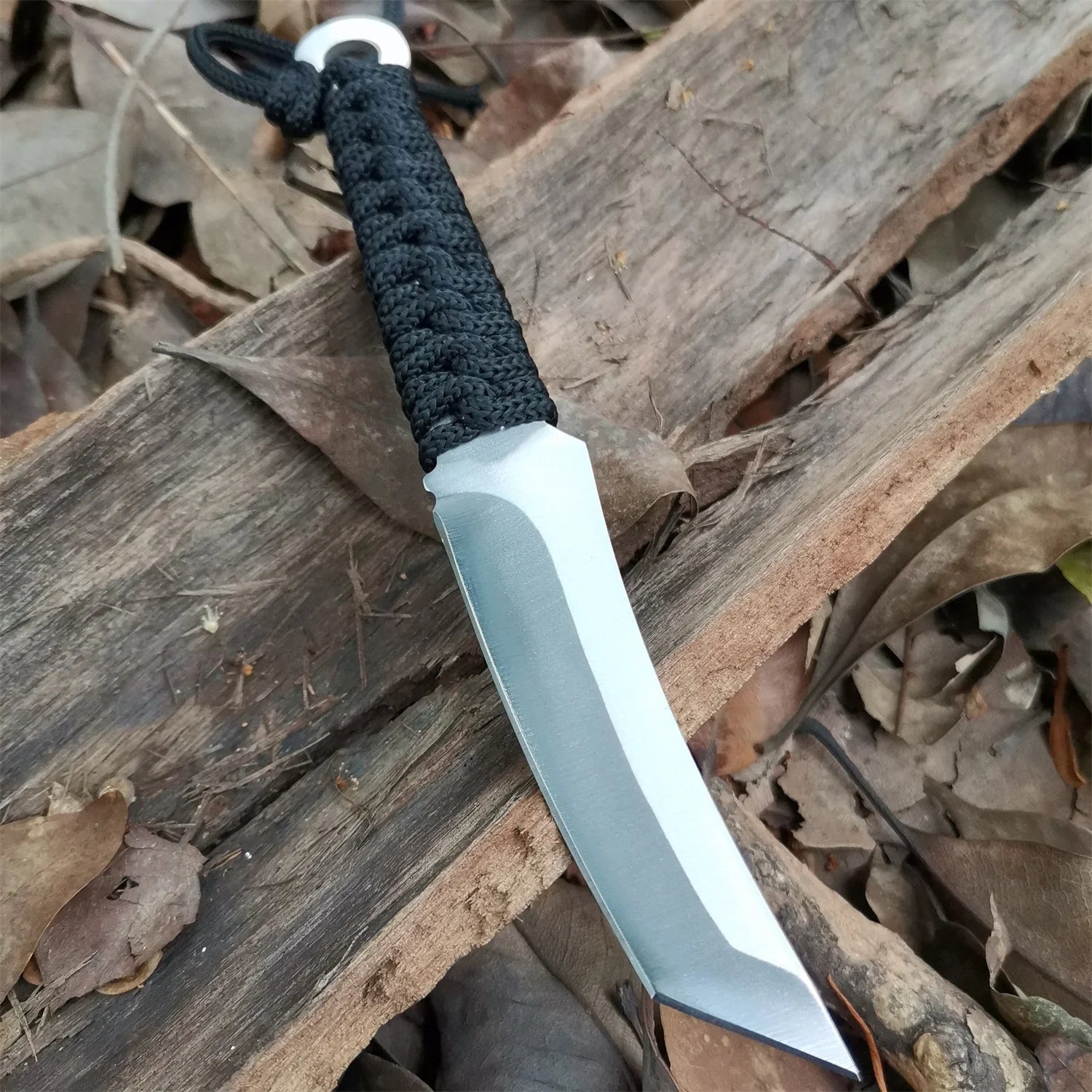 High carbon S.S. Fixed Blade Knife with Sheath and Cord Knife for Hunting Camping and Field Survival Tactical Combat Outdoor