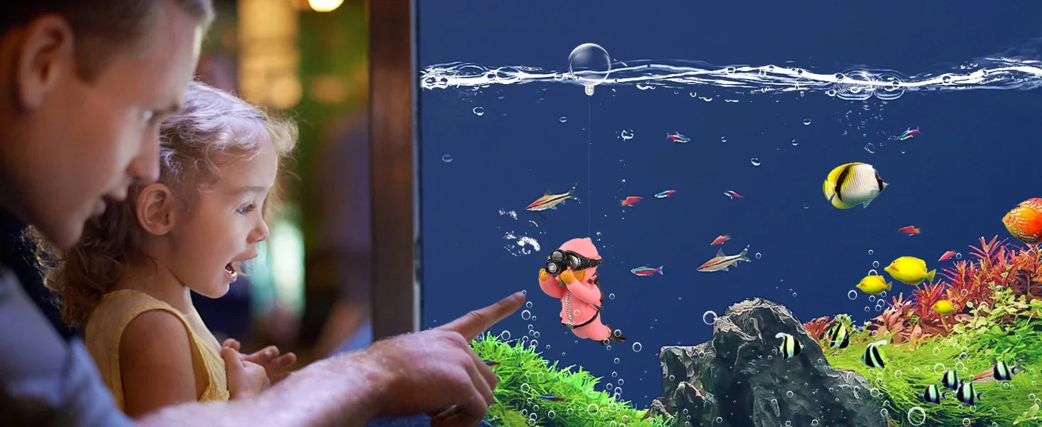 Fish Tank Decoration Creative Floating Diver Ornaments Set Blue Guy Figurines for Underwater Scenery Bottom Aquarium Decor