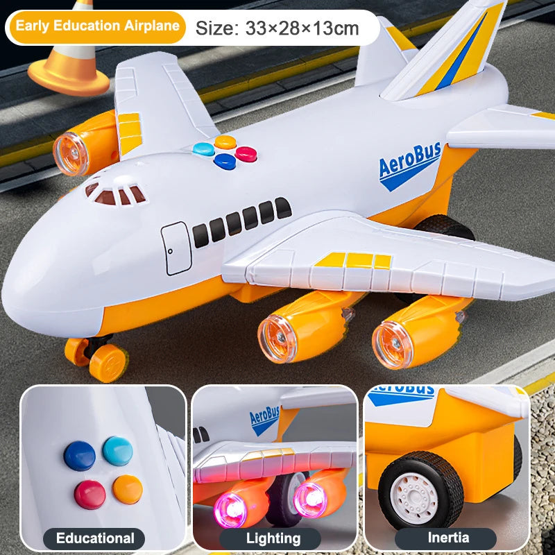 New Oversized Inertial Passenger Plane Toy Fall-resistant Music Light Effect Simulation Airplane Model Children's Christmas Gift