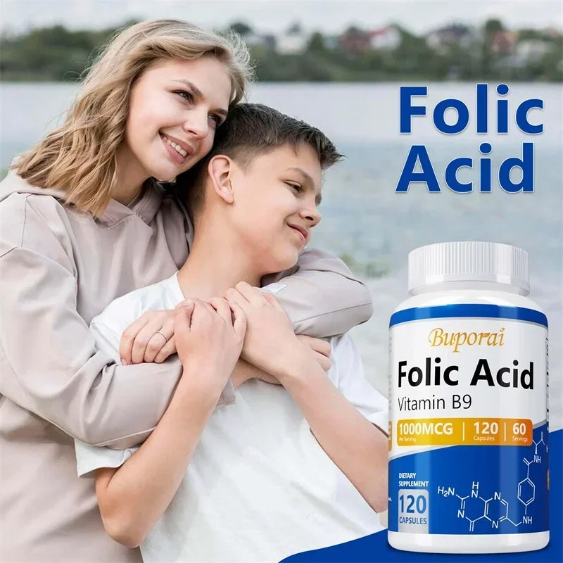 Folic Acid Supplement - Heart Health, Nervous System Health, Prenatal Support