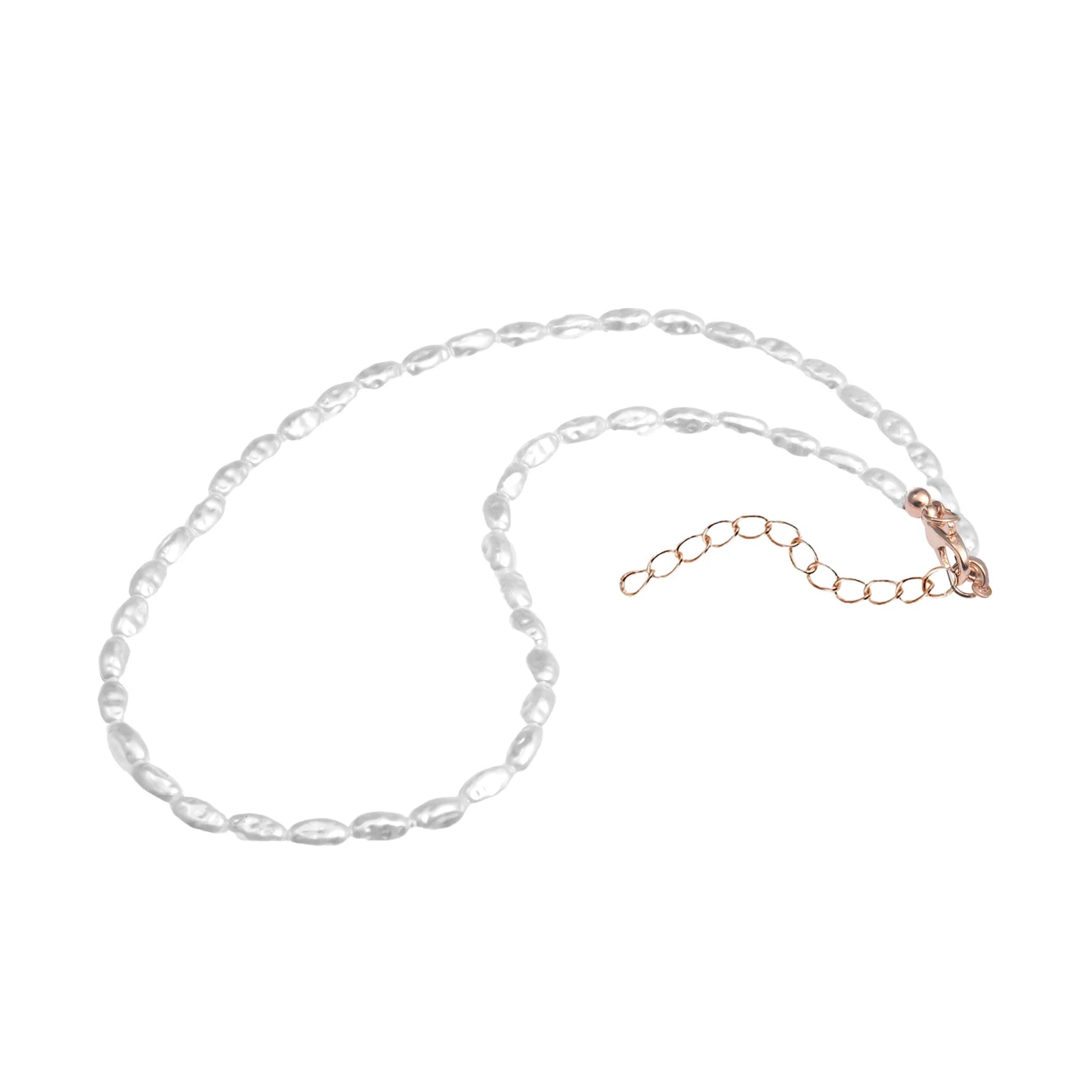 Artificial Pearl Necklace Women Vintage Dainty Choker Handmade Short Tiny Chain Fashion Choker Pendant Elegant Metal Collar 40cm