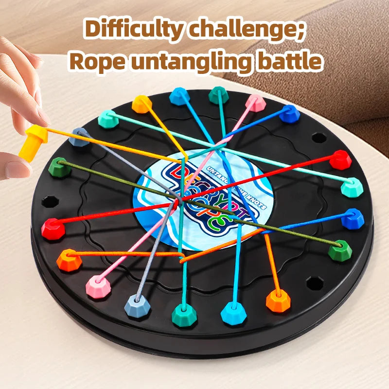 Twisted Rope Puzzle Game Brainy Knots Rope Untangling Board Game, Rope Knots Challenge Game, String Solution Central Lacing Toys