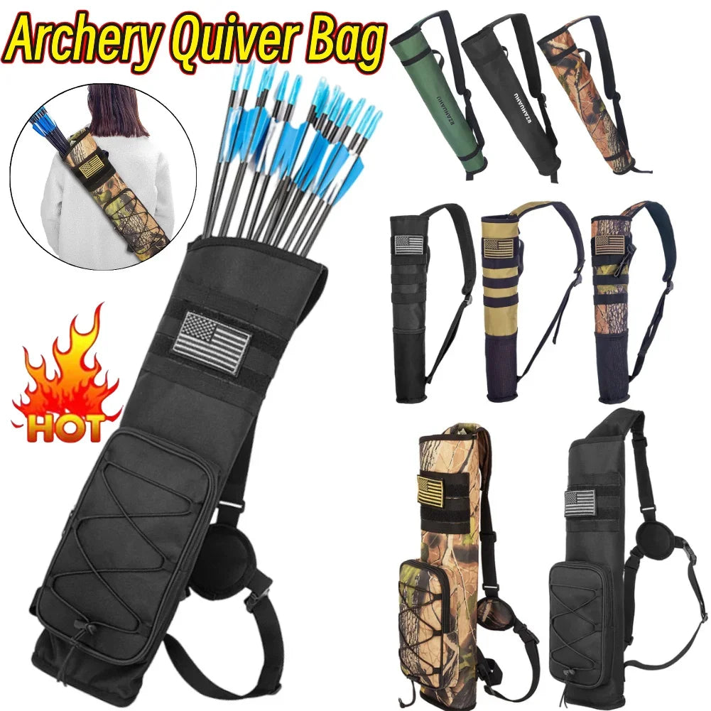 Hunting Bag Portable Bow Quiver Holder Bottom Thickening Adjustable Strap for Outdoor Archery Hunting Accessories