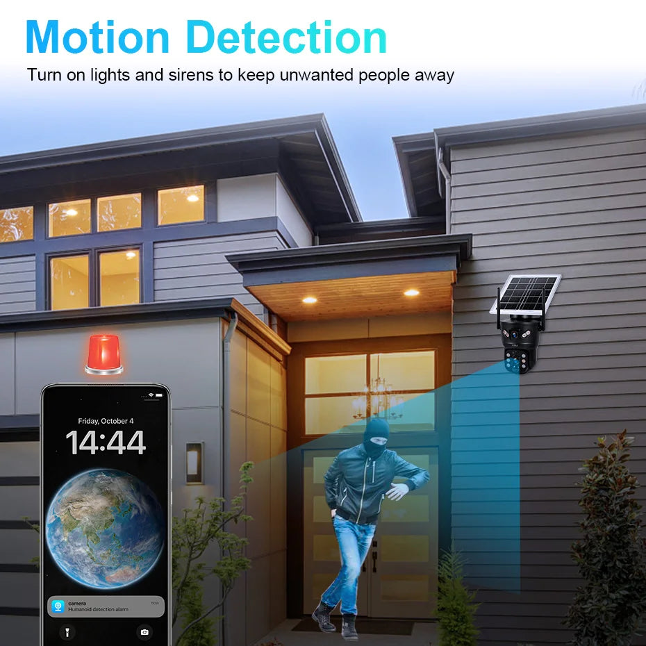 KERUI 6MP WIFI 4G Solar Camera Dual Lens IP Camera Outdoor Waterproof  Surveillance CCTV Video Home Security Solar Panel