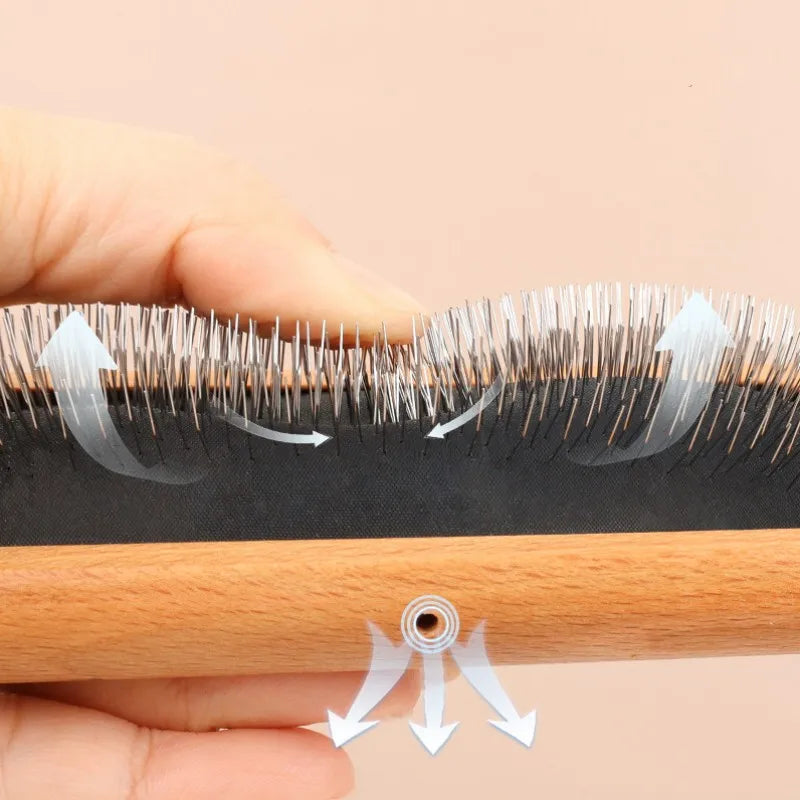Dog Comb Solid Wood Dogs Brush Pet Hair Remover Bamboo Dog Grooming Brush Massage Cat Brushes Hair Knot Cleaning Combs for Pet