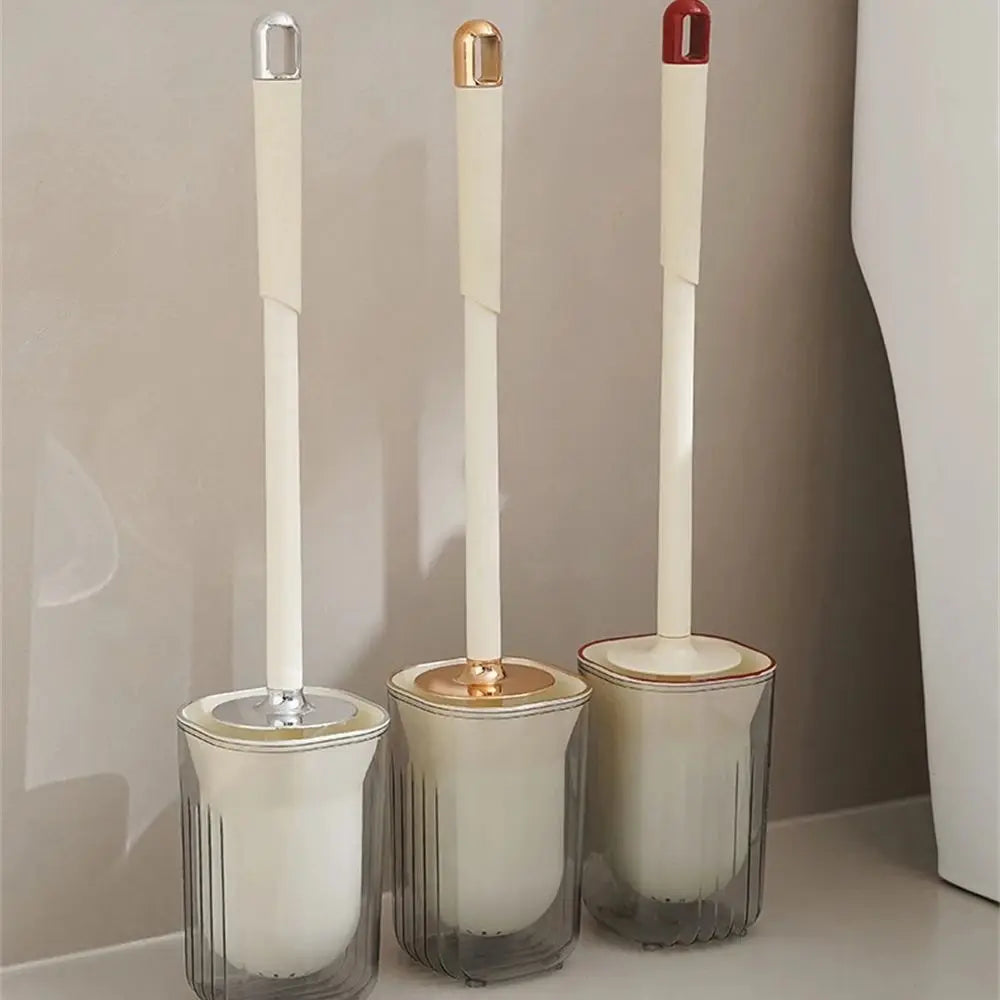 Creative Bathroom Toilet Brush with Base Cleaning Household Soft Brushes Cleaning Accessories Quick Dry Leak-Proof Holder Tools