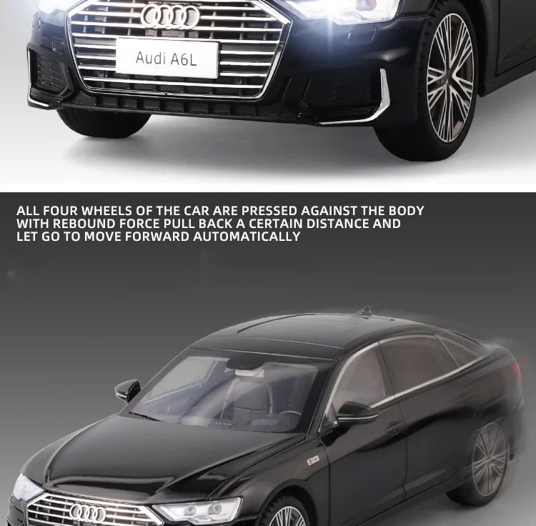 1:18 AUDI A6L Large Alloy Metal Diecast Car Model Sound & Light Collect Hobby Boutique Interior Gift For Boys Present Vehicle