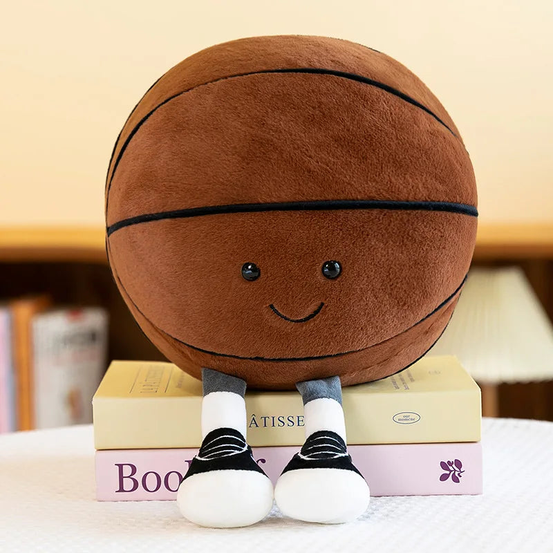 1pc 25cm/9.84in Soccer Foot Plush Doll Basketball Man Plush Doll Toy Boys Gift Pillow Birthday Gift