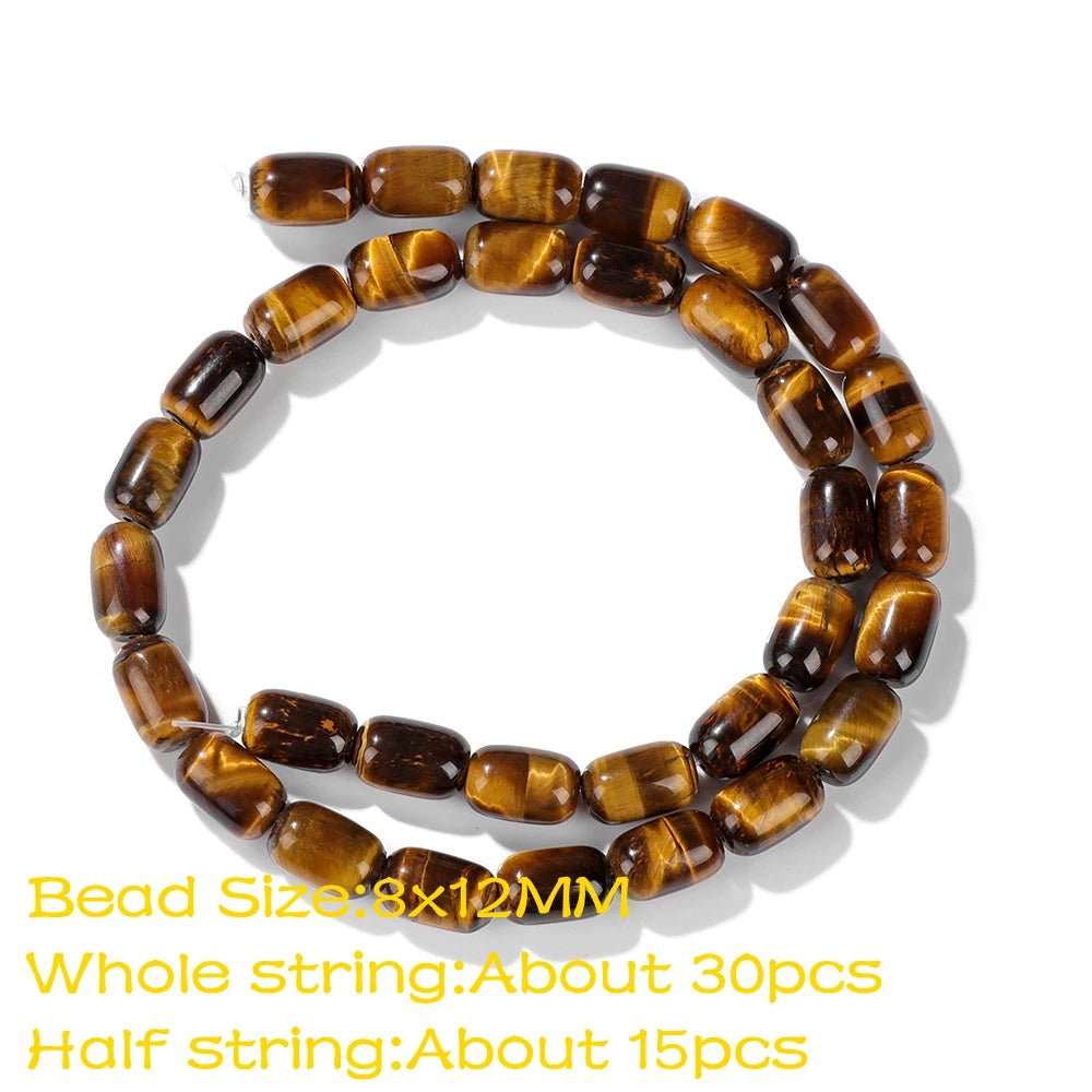 High Quality Natural Stone Yellow Tiger Eye Beads Round Square Oval Loose Spacer Stone For Jewelry Making Bracelet Diy Accessory