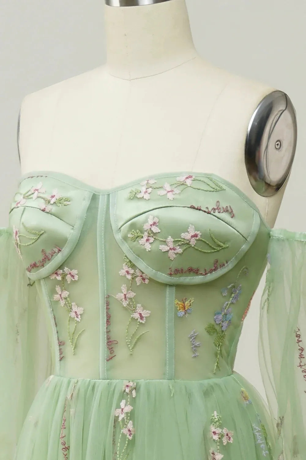 BABYONLINE Prom Dresses Jungle Fairy Ball Party Puffy Sleeve Lace Embroidery Tulle Formal Evening Gown Elegant Tea Lengt Robe