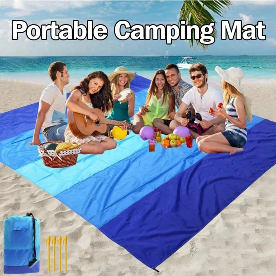Beach Blanket Waterproof Sandproof Beach Mat 2x2.1m for 2-8 Adults Quick Drying Outdoor Picnic Mat for Travel, Camping, Hiking