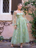 BABYONLINE Prom Dresses Jungle Fairy Ball Party Puffy Sleeve Lace Embroidery Tulle Formal Evening Gown Elegant Tea Lengt Robe