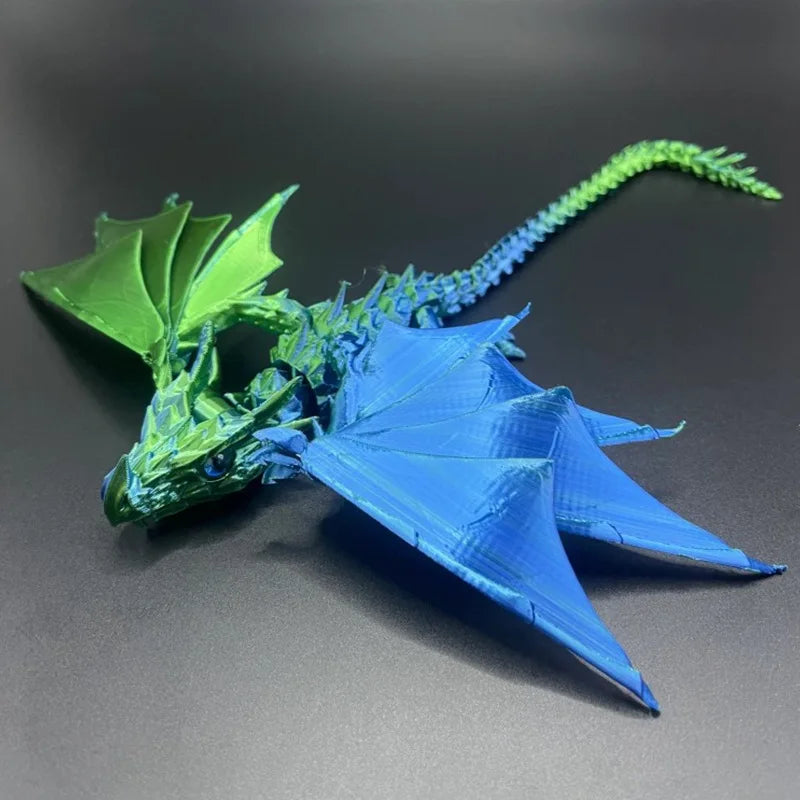 3D Printing Flying Dragon Fire-breathing Dragon Joint Movable Model Creative Dragon Collection Decoration Home Desktop Ornaments