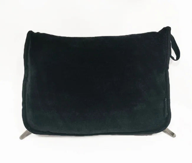 Travel Blanket and Pillow,Clip On Buckle, Warm Soft Fleece 2-in-1 Combo Blanket for Airplane,Camping,Car,Large Compact Blanket