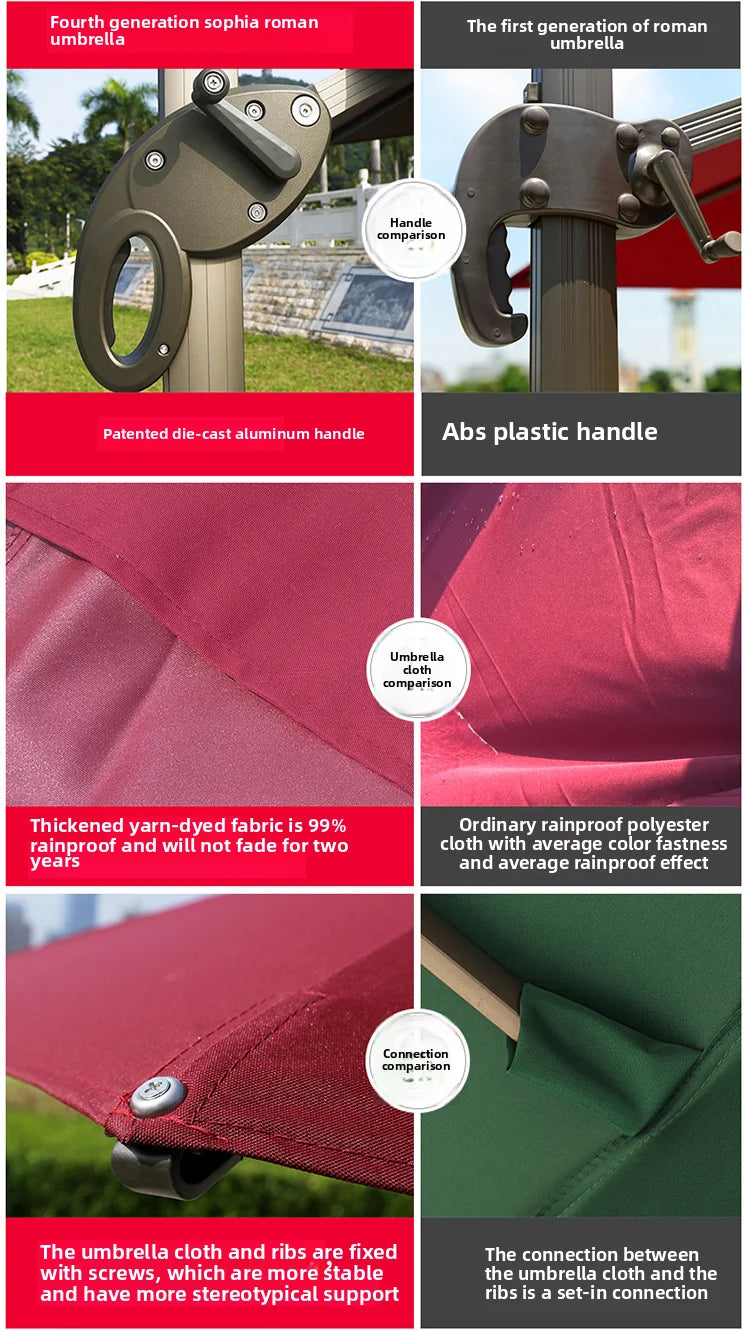 Outdoor Sun Umbrella, Cantilever, Courtyard Villa Courtyard Garden Sun Umbrella, Outdoor Umbrella, Customizable