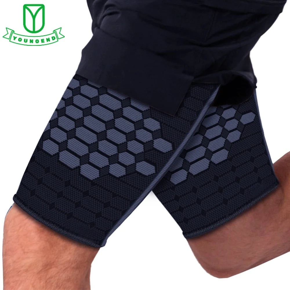 1Pair Thigh Hamstring Compression Sleeve for Quad Pain Relief & Recovery, Thigh Support Protector Muscle Strain for Women Men