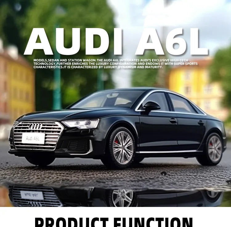 1:18 AUDI A6L Large Alloy Metal Diecast Car Model Sound & Light Collect Hobby Boutique Interior Gift For Boys Present Vehicle