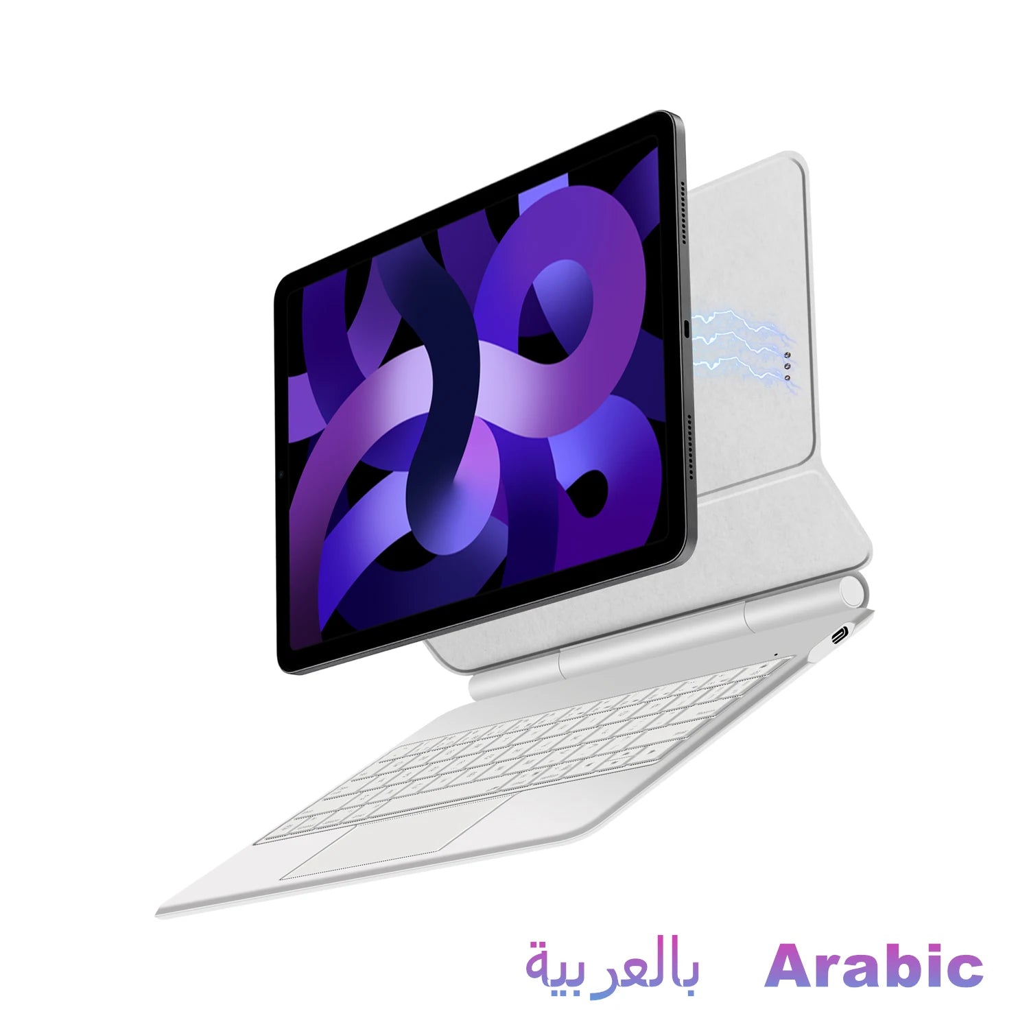 AJIUYU Smart Pogo Pin Magic Keyboard For iPad Air 11 inch M3 M2 Pro 13 M4 12.9 6th 5th 4th 10.9 7th Smart Case Direct Connection