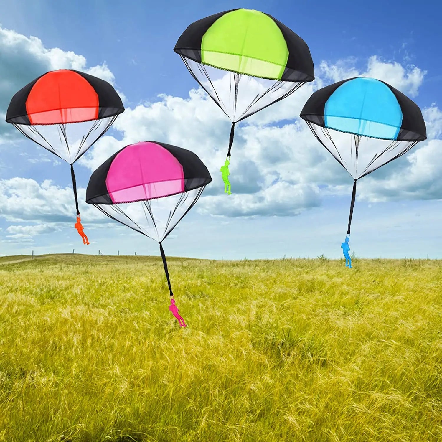 5pcs/lot Parachute Toy  No Tangle Throw Parachute Men Outdoor Sport Toy Children Paratrooper Toy Hand Throw Parachute Army Man