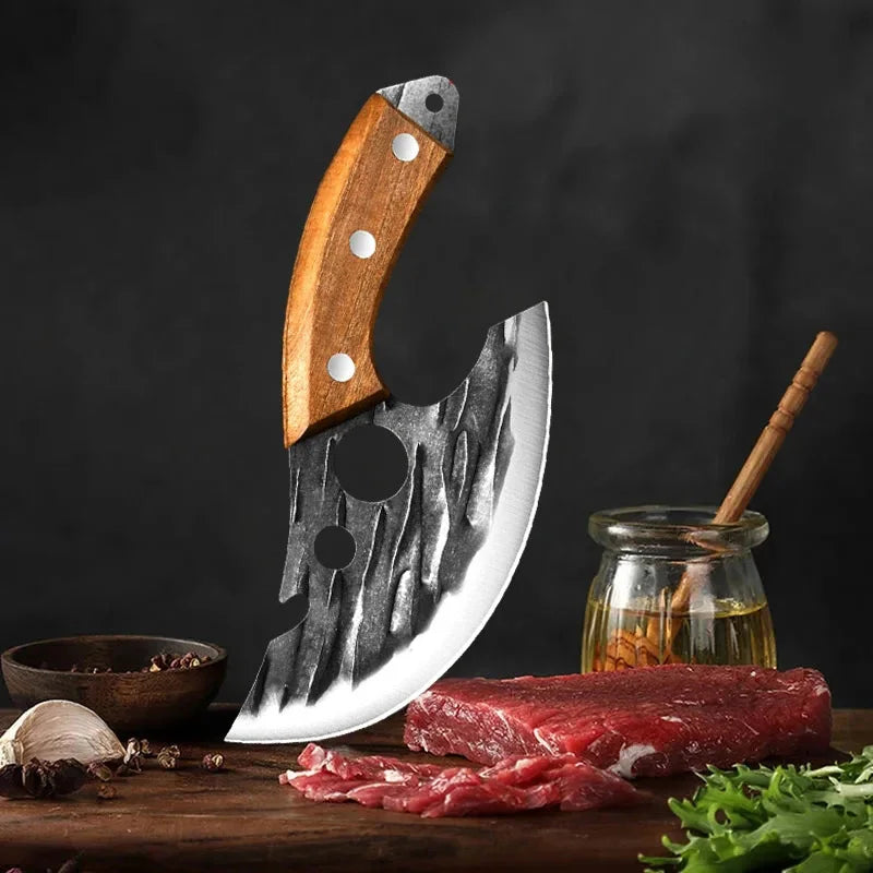 Hand Forged Kitchen Knives Stainless Steel Butcher Meat Cleaver Sharp Boning Knife Cutting Knife Kitchen Fruit Slicing Knife
