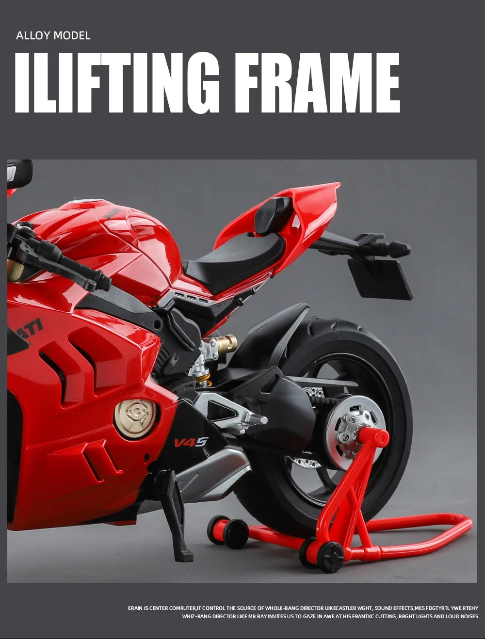 Large Size 1/9 Ducatis Panigale V4S Alloy Racing Motorcycle Simulation Diecast Metal Street Motorcycle Model With Light Kid Gift