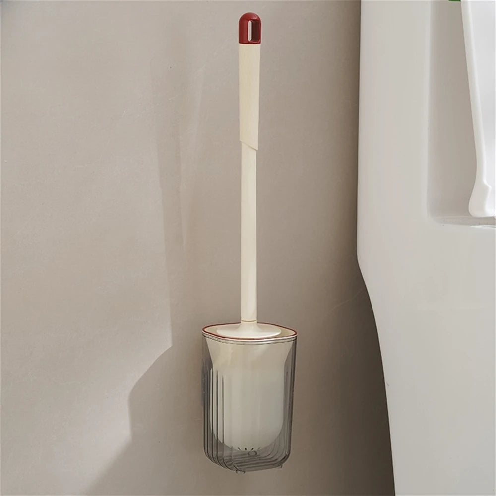 Creative Bathroom Toilet Brush with Base Cleaning Household Soft Brushes Cleaning Accessories Quick Dry Leak-Proof Holder Tools