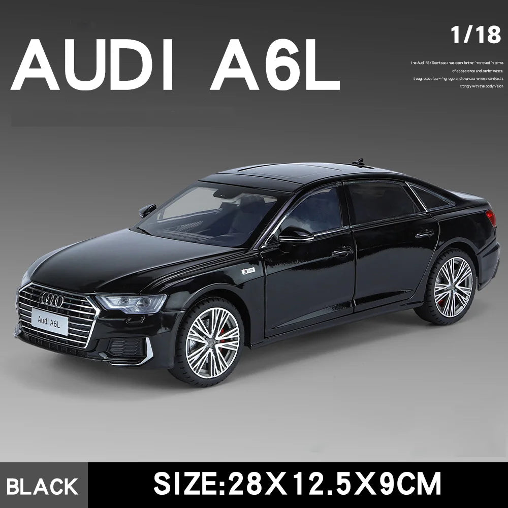 1:18 AUDI A6L Large Alloy Metal Diecast Car Model Sound & Light Collect Hobby Boutique Interior Gift For Boys Present Vehicle