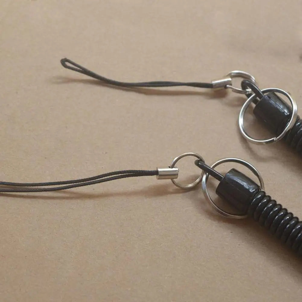 Tactical Retractable Spring Elastic Rope Security Gear Tool Hiking Camping Anti-lost Phone Keychain Fishing Lanyards Keychain