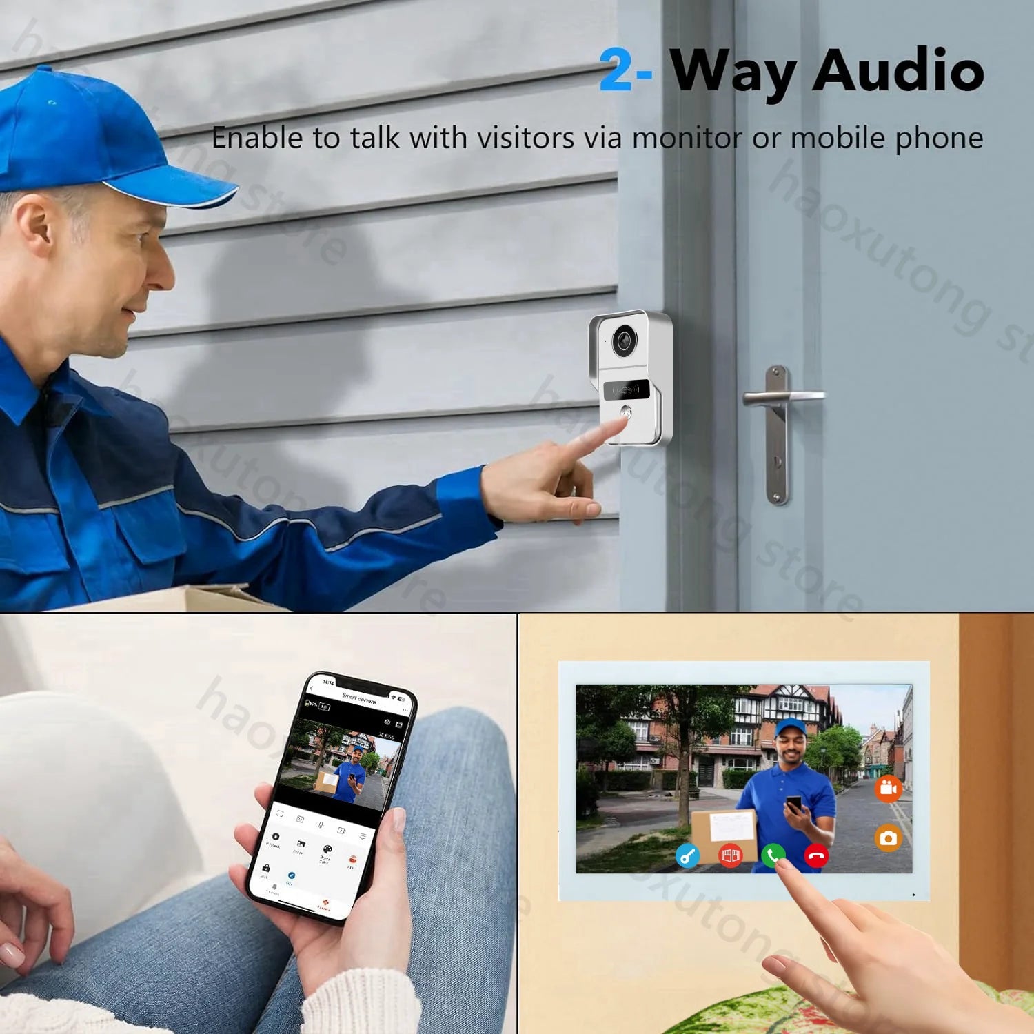 2 Wires Digital Video Intercom System 7/10 Inch Wireless WIFI Video Doorphone Tuya Smart WIFI Doorbell Camera for home Apartment