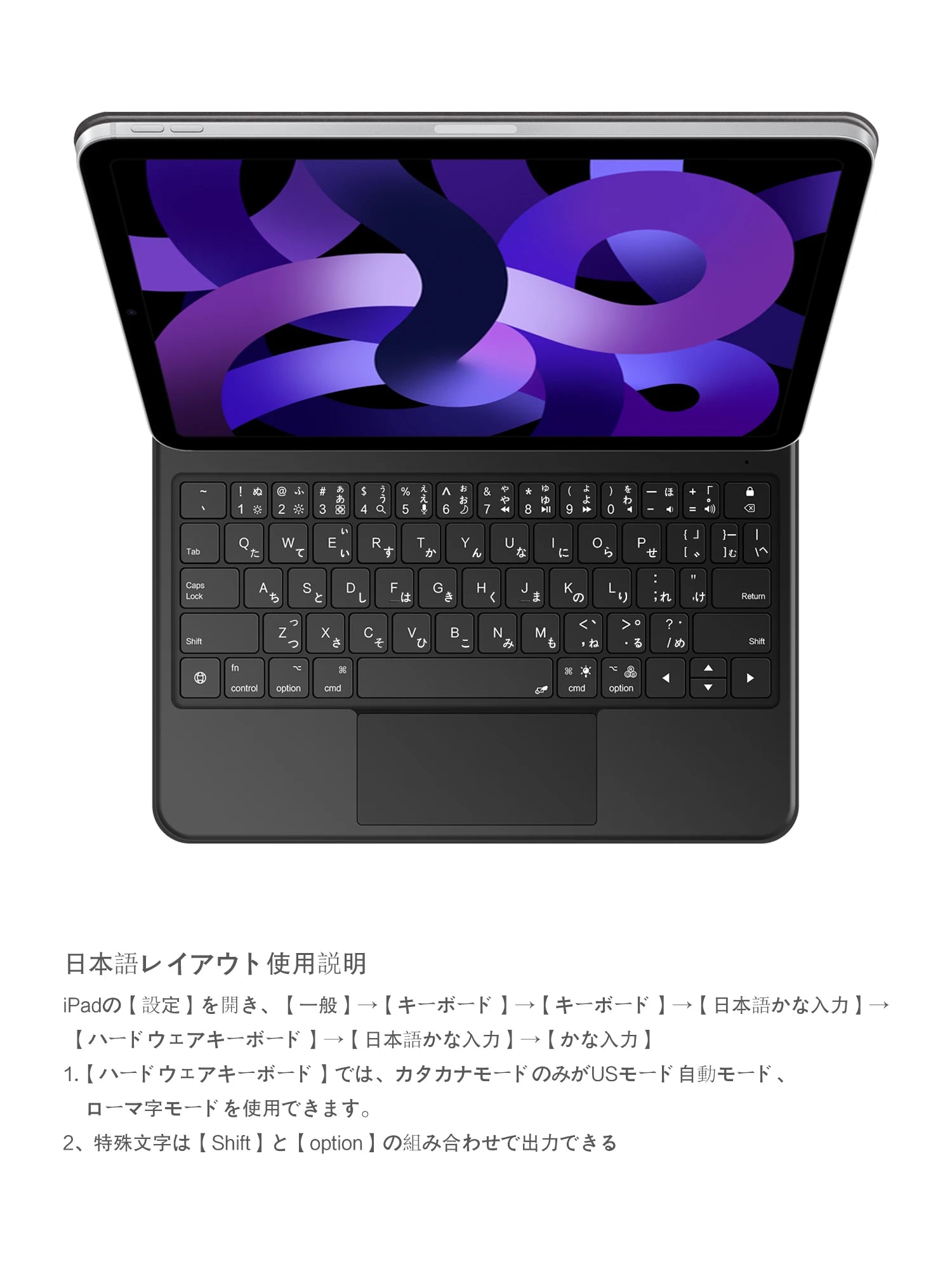 AJIUYU Smart Pogo Pin Magic Keyboard For iPad Air 11 inch M3 M2 Pro 13 M4 12.9 6th 5th 4th 10.9 7th Smart Case Direct Connection