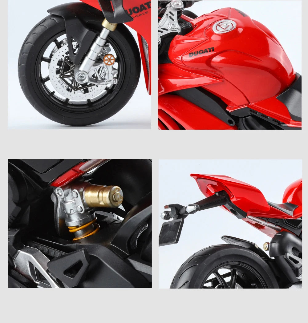 Large Size 1/9 Ducatis Panigale V4S Alloy Racing Motorcycle Simulation Diecast Metal Street Motorcycle Model With Light Kid Gift