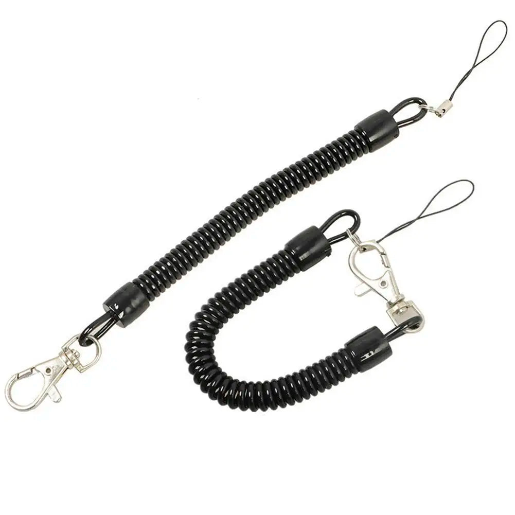 Tactical Retractable Spring Elastic Rope Security Gear Tool Hiking Camping Anti-lost Phone Keychain Fishing Lanyards Keychain