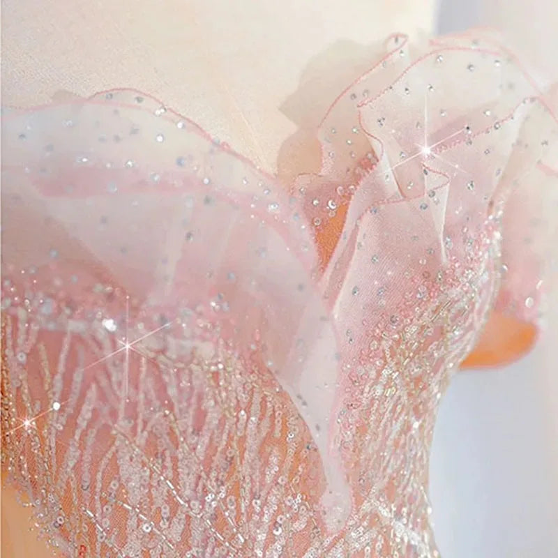 Women Evening Dress Evening Dress Stylish Wedding Dresses Pink Beads Elegant Womens Party Dresses for Formal Occasions Prom