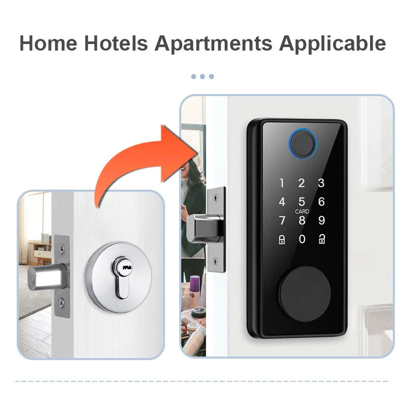 Tuya App Remote Control Smart Door Lock Deadbolt With Keys Fingerprint Lock electronics Digital Indoor House Electronic Lock