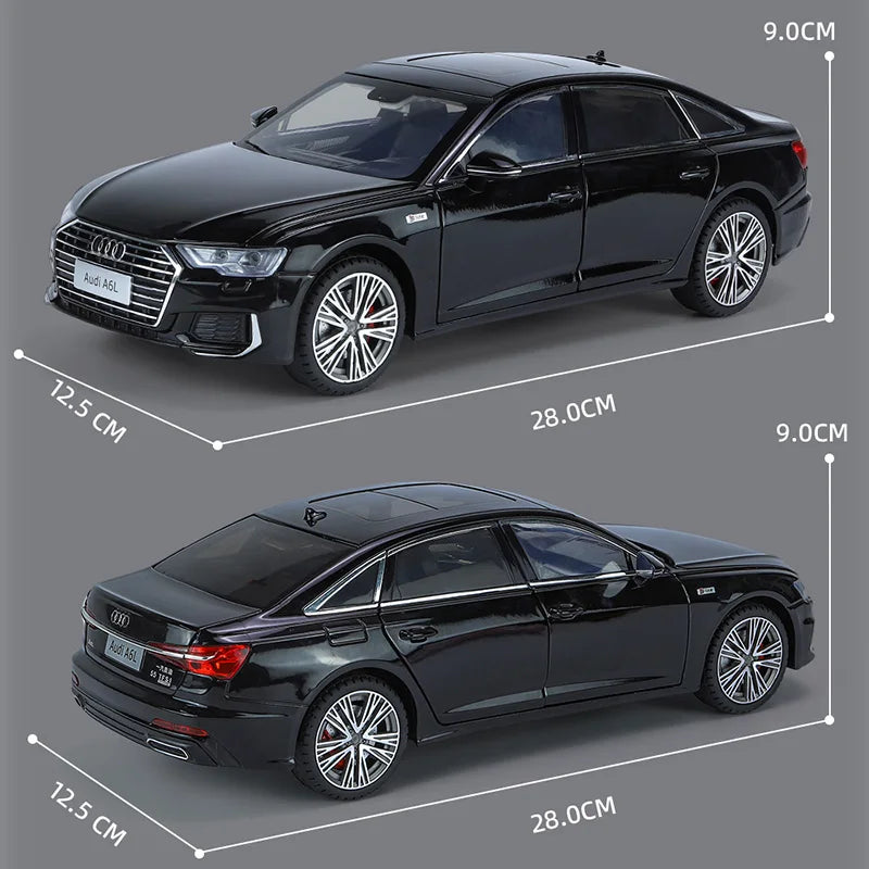 1:18 AUDI A6L Large Alloy Metal Diecast Car Model Sound & Light Collect Hobby Boutique Interior Gift For Boys Present Vehicle