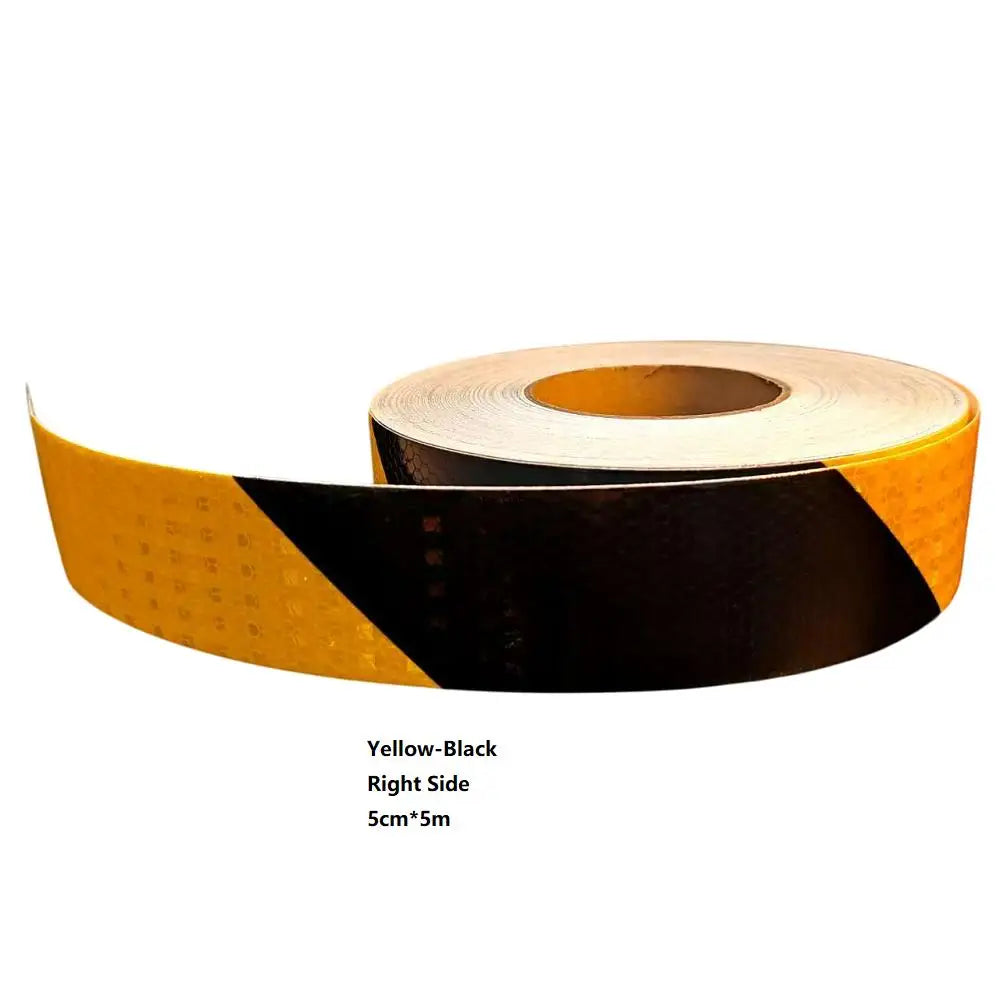 5cm/10cm/15cm/20cm*5m Reflective Tape Yellow-Black Left Or Right Twill Waterproof Safety Warning Self-adhesive Reflector Sticker