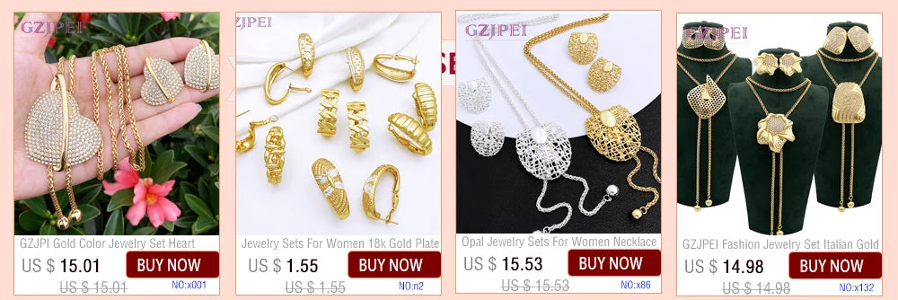 Elegant Women Necklaces Jewelry Sets Gold Color Jewelry On The Neck Wedding Party Accessories conjunto de joyeria para mujer