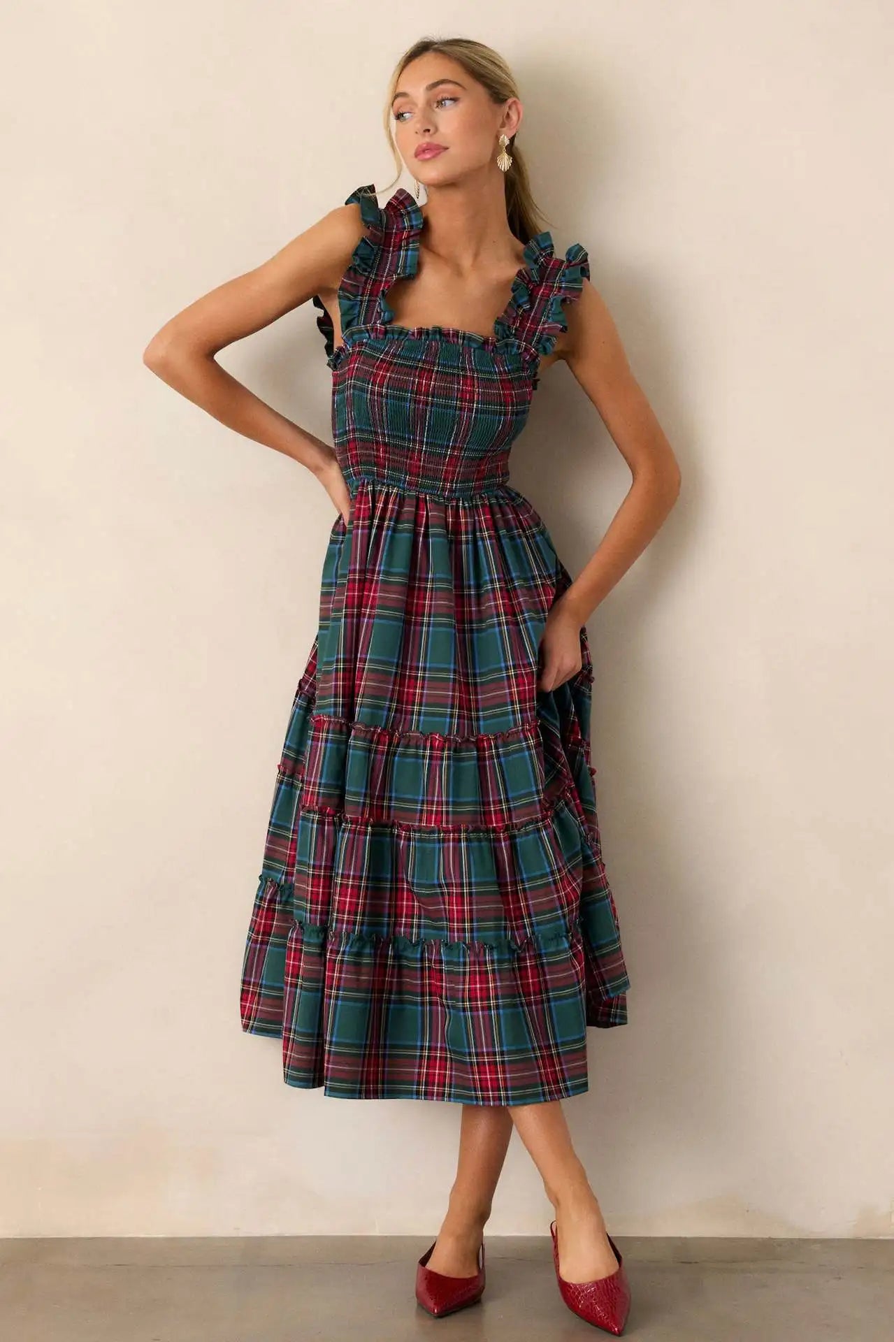 Woman Clothes Party Dresses French Retro Plaid Slim Irregular Dress Women's New Design Skirt Elegant Party Dresses Clothing 2025