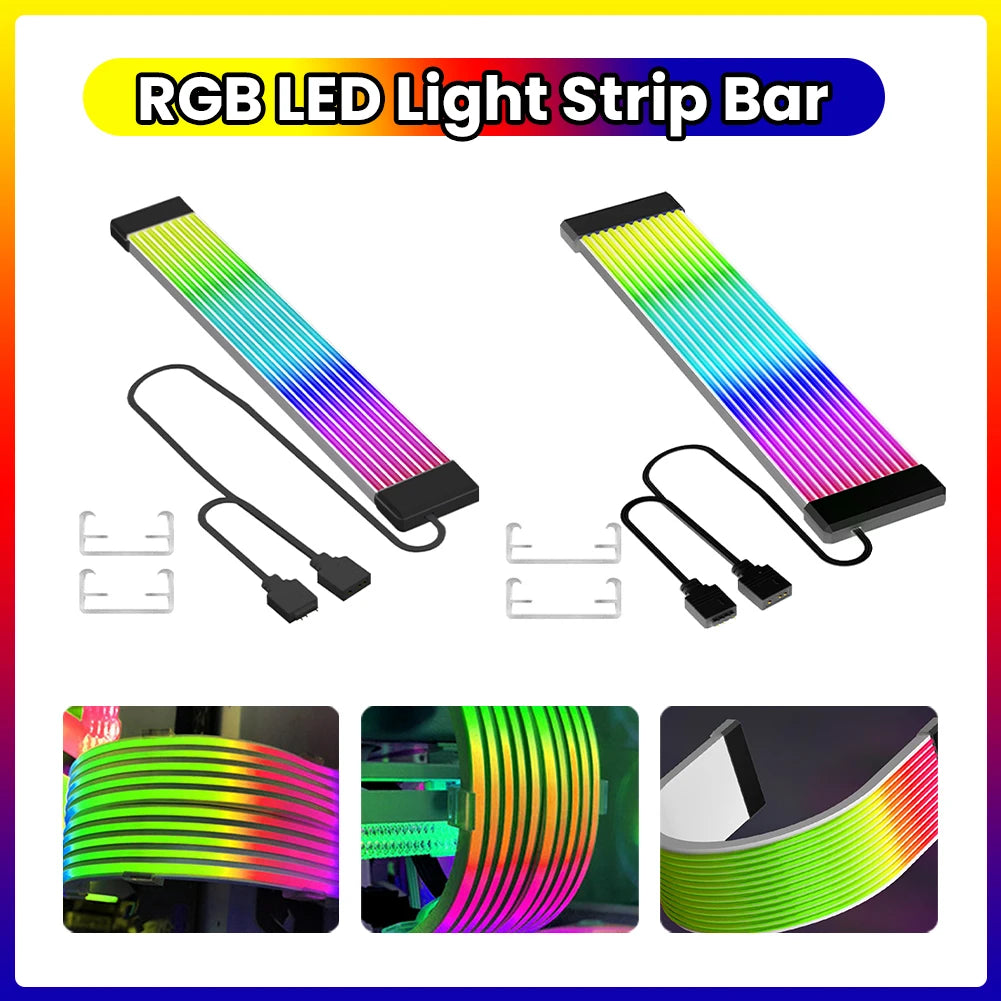 5V 3Pin RGB LED Light Strip Bar 8/24PIN Motherboard Power Extension Cable ARGB Sync PC Cables for Computer Power Supply