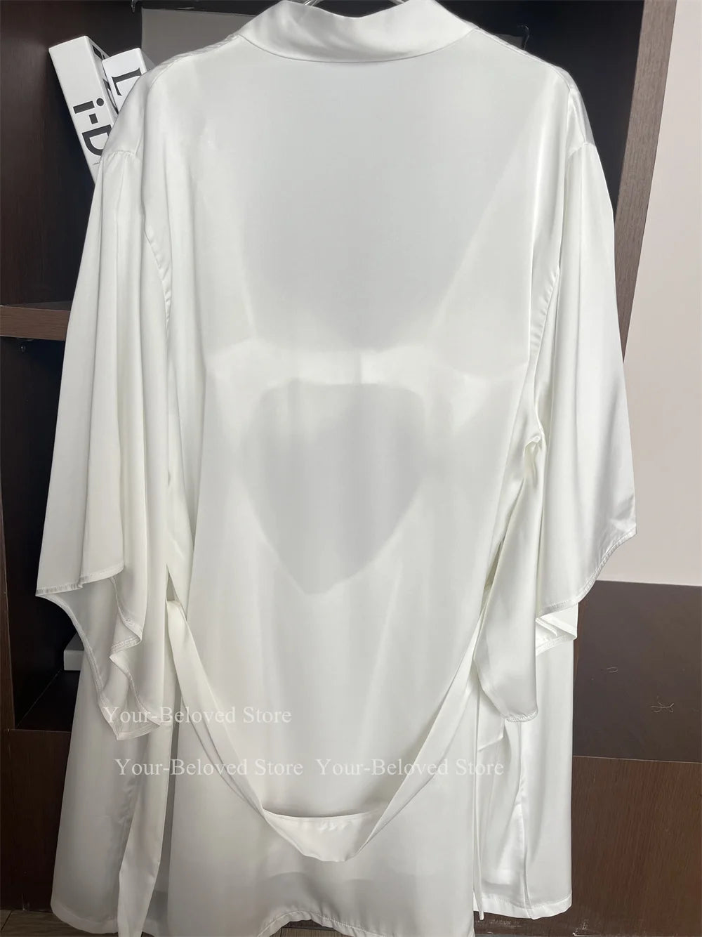 Women Home Clothes Sleeping Nightdress White Nightgown Silk Satin Lingerie Embroider Flower Chemise Lingerie Summer Robe Suit