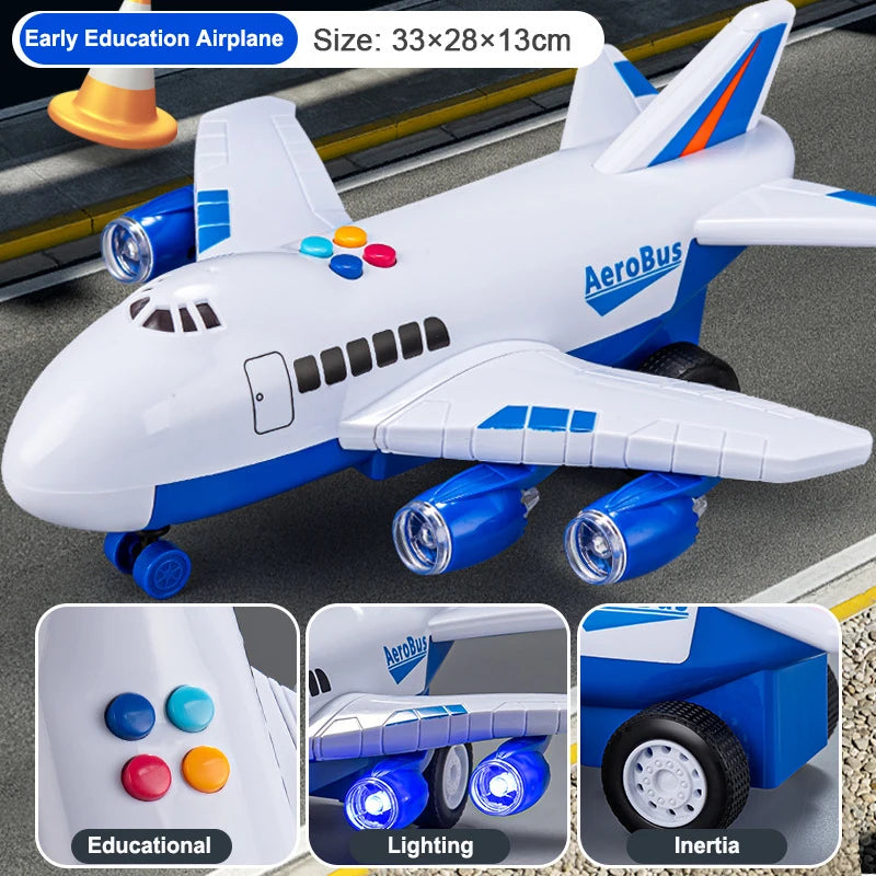 New Oversized Inertial Passenger Plane Toy Fall-resistant Music Light Effect Simulation Airplane Model Children's Christmas Gift