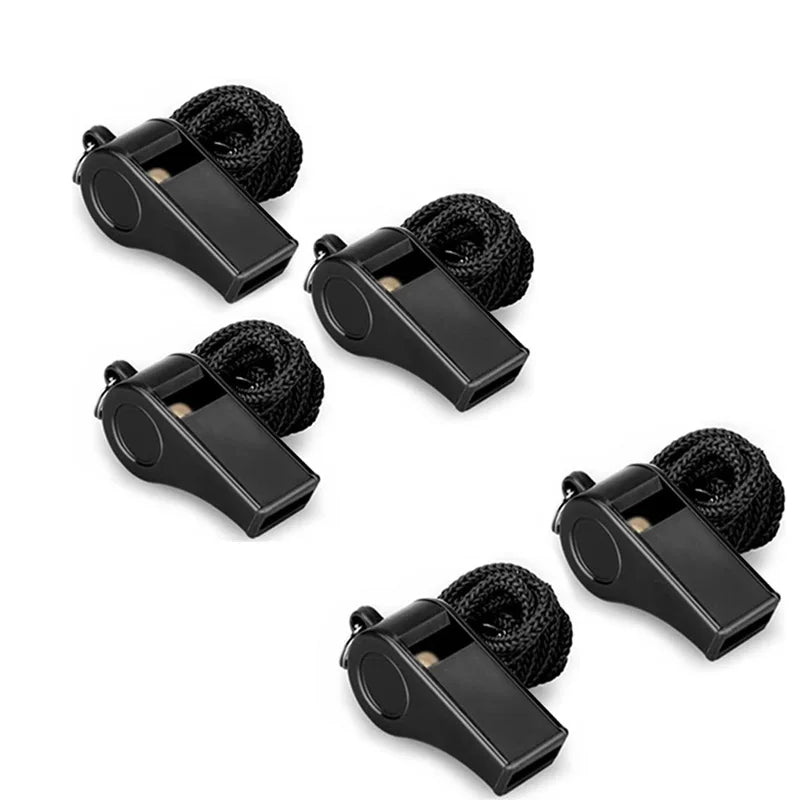 High Quality Black Whistle Referee Game Halter Whistle Outdoor Travel Hiking Whistle Suitable for Basketball Volleyball Games