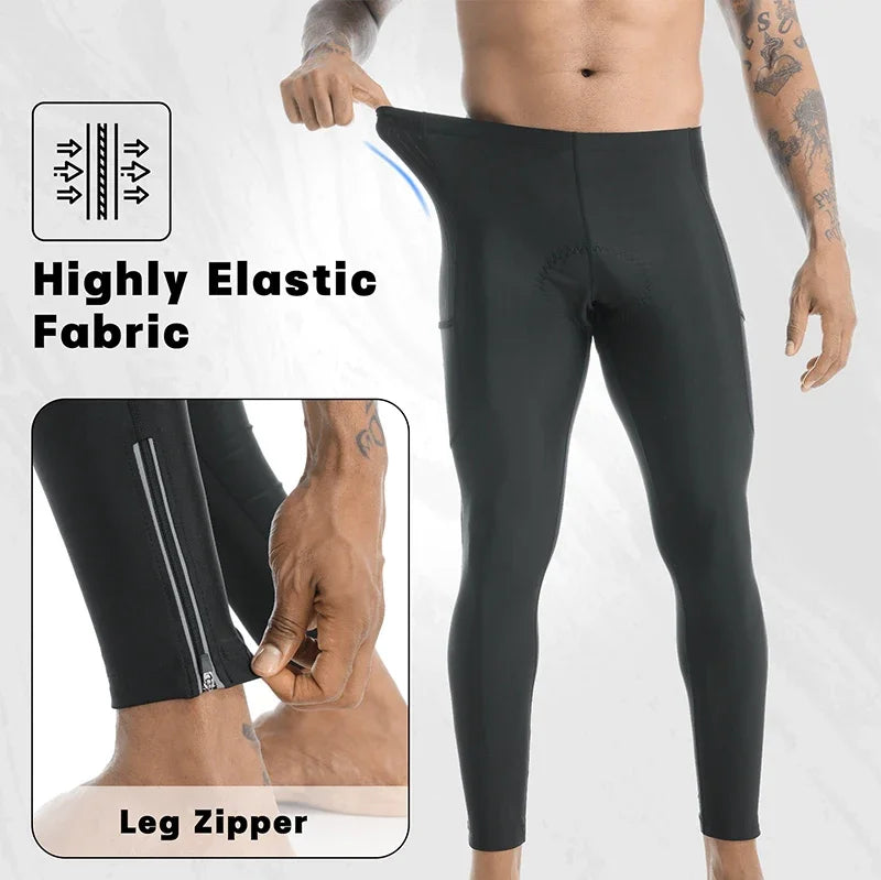 X-TIGER Winter Bike Pants 5D Gel Padded Cycling Tights Leggings Men's Outdoor Riding Mountain Road Bicycle Long Trousers