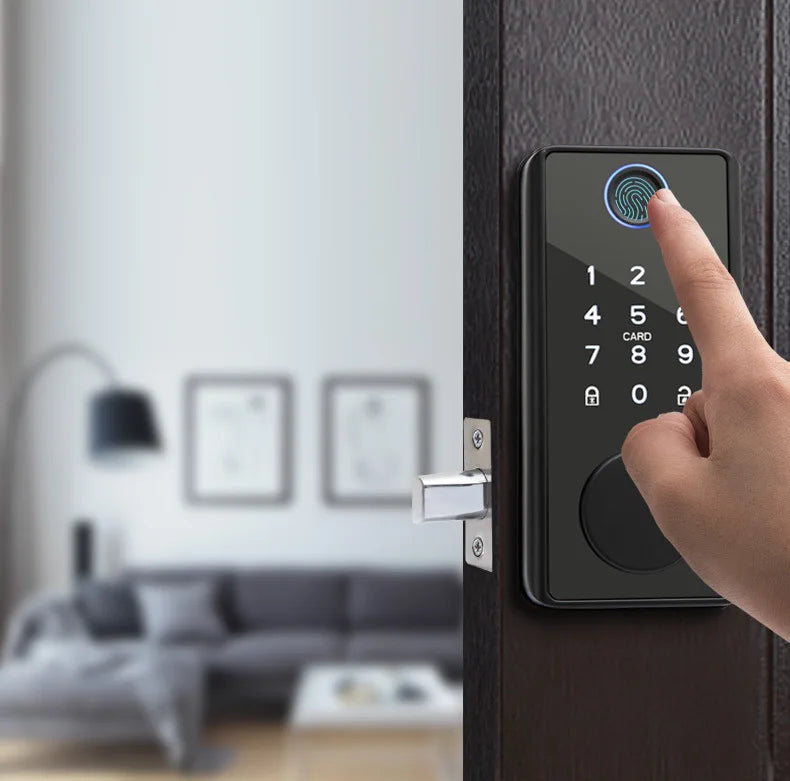 Tuya App Remote Control Smart Door Lock Deadbolt With Keys Fingerprint Lock electronics Digital Indoor House Electronic Lock